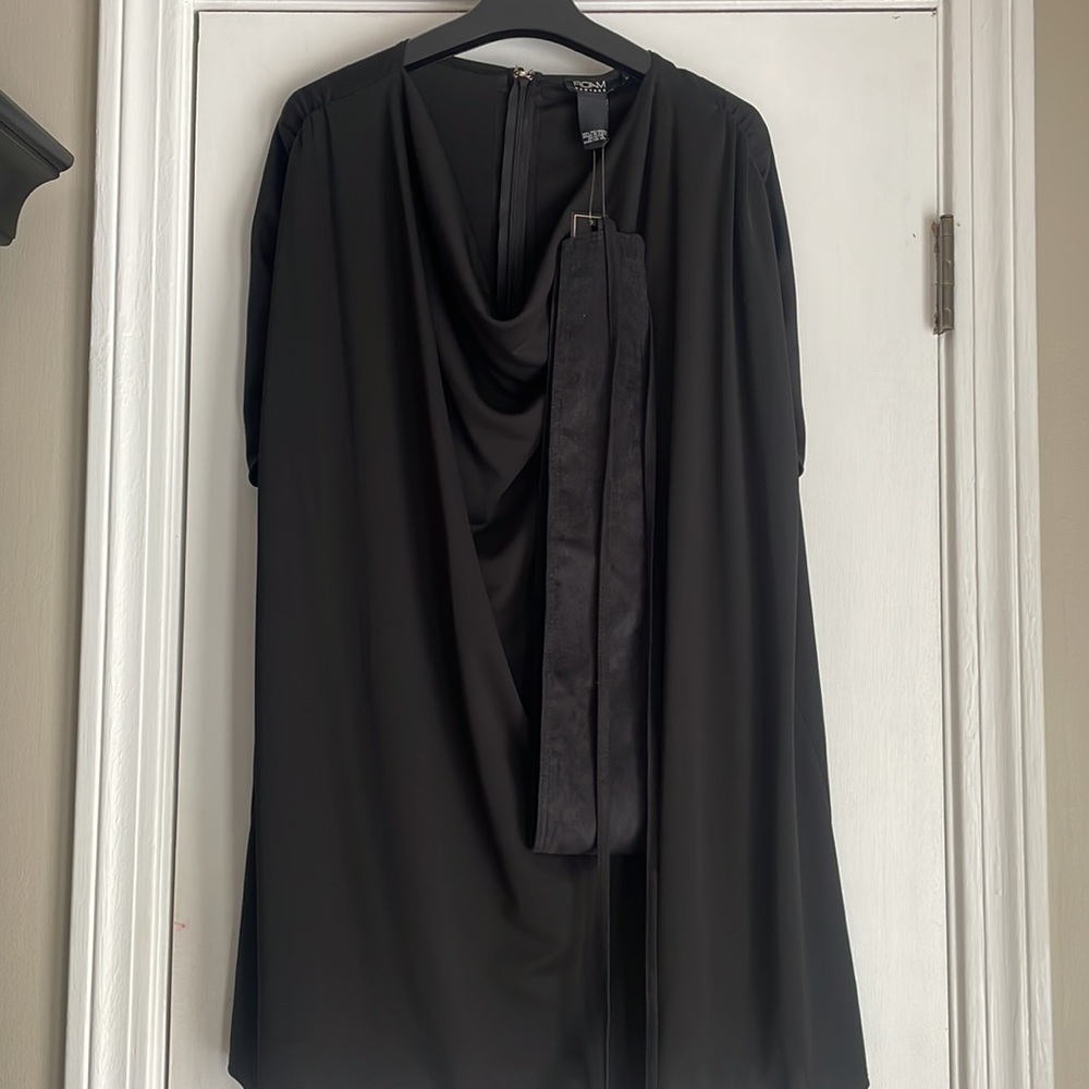 NWT Roam New York Black Tunic with Obi Belt 1X